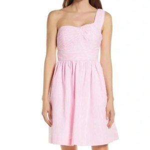 Lilly Pulitzer Sz 8 Pink Tropics Seersucker Tea-Length Dress - NWT